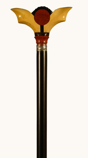 Collectable Ebony Wood Redwood and Boxwood Walking Stick 37 inches