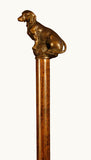 Bronze Sitting Dog Collectors Walking Cane