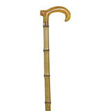 Curved crutch, translucent cuff, bamboo, rubber/ Metacrilate curve handle, bamboo