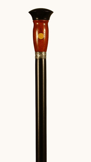 Charmin Ebony Wood Redwood and Boxwood Staff Walking Stick 37 inches