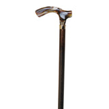 Methacrylate cuff crutch, brown beech, rubber /Gents cane, fashion acrylic, beech