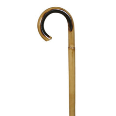 Traditional One Piece Solid Wood Walking Stick with Metal Spike