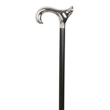 Stylish Silver Chrome Derby Men Walking Stick Cane Black Beech Wood Shaft Stick