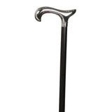Nickel-plated classic crutch, black beech, rubber / Nickel classic cane, black beech