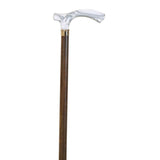 Brown beech crutch with white methacrylate cuff