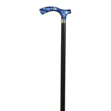Black beech crutch with blue methacrylate cuff