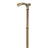 Bamboo crutch with greenish methacrylate cuff