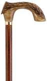 Carved Olive and Beech Wood Walking Cane