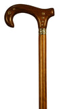 Precious Bubinga Wood Walking Stick with Sterling Silver On Handle