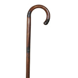 Walking stick nose, rubber / Polished chestnut, carved hand, rubber