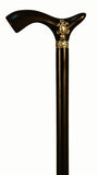 Ebony and Sterling Silver Fritz Handle Walking Stick 37 inches