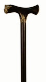 Ebony Wood 'Angel' Handle Walking Stick with Sterling Silver Detail 37 inches