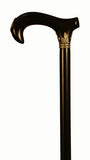 Premium Ebony Wood and Sterling Silver Derby Walking Stick 37 inches