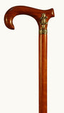 Precious Bubinga Wood Walking Stick with Sterling Silver Decoration