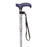 Mini folding aluminum crutch, printed small flowers