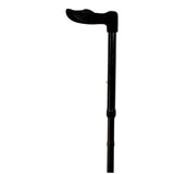 Extendable aluminum crutch, black, anat. left/ Adjusting cane, left black