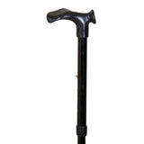 Extendable crutch in aluminum, black, left anatomical / Adjusting cane, left black.