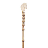 Elegant Bamboo Walking Stick Ivory Colour Horse Head