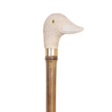 Elegant Bamboo Walking Stick Ivory Colour Duck Head