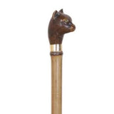 Stunning Cat Head Walking Stick Mounted on Bamboo Shaft