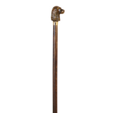 Cocker Dog Handle Wooden Walking Stick Cane Brown Beech Wood Stick Gold Collar