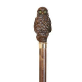 Collectable Owl Handle Walking Stick Brown Mounted on Solid Beech Wood Shaft
