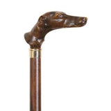 Greyhound Cane Animal Carved Knob Whippet Dog Handle Walking Stick Head Cane 37"