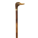 Duck Head Handle Collectable Walking Stick Brown Beech Wood Cane Carved Wood 37" 94cm