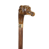 Collectable Elephant Head Walking Stick Brown Beech Wood Cane Wood 37" 1/2 95cm