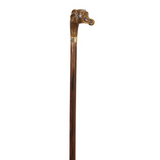 Collectable Elephant Head Walking Stick Brown Beech Wood Cane Wood 37" 1/2 95cm