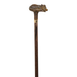 Fox Handle Collectable Walking Stick Brown Beech Wood Cane Shaft 37" 95cm