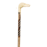 Elegant Large Whippet/Greyhound Ivory Effect Head Wooden Walking Stick