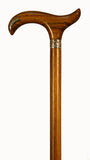 Premium African Mongoy Wood Walking Stick with Derby Handle and Silver Ring