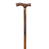 Carved beech crutch, ring, rubber / Carving beechwood