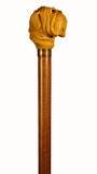Cast Resin Bulldog Hardwood Collectable Walking Stick 37 inches