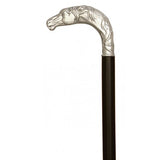 Hallmarked Sterling Silver 925 Carved Horse Head Walking Cane