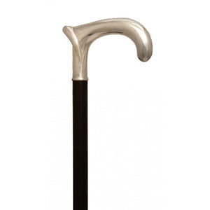 Smooth Derby Hallmarked Sterling Silver 925 Walking Cane