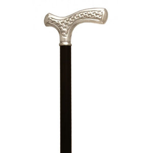 Formal Hallmarked Sterling Silver 925 Carved Fritz Walking Cane