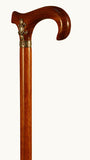 Precious Bubinga Wood Walking Stick with Sterling Silver Decoration