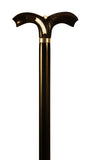 Ebony and Bone Handle Walking Stick with Sterling Silver Collar 37 inches