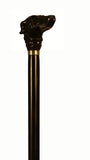 Premium Ebony Greyhound/Whippet Dog Head Walking Stick 37 inches