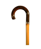 BAMBOO WALKING CANE WITH CURVED INJECTED HANDLE