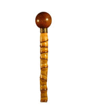 WOODEN BALL AND BAMBOO WALKING STICK