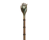 Varnished beech wood shoehorn with large scraper handle