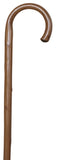 Traditional One Piece Solid Wood Walking Stick with Metal Spike