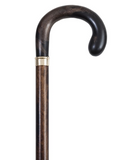 Dark Brown Beech Walking Stick Men Cane Wooden Shaft Classic Crook Handle Style 38"